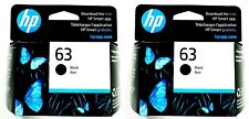 HP #63 Black Ink Cartridge 2 pack NEW GENUINE EXP 03/25 picture