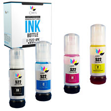 4PK T522 Replacement Ink Bottles for Epson Black Color 522 Fits EcoTank ET-2800 picture