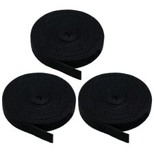 3 Pcs 15FT Black Roll Reusable Hook Loop Self Attaching Cable Tie Fastening Tape picture