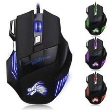 Gaming Mouse 7 Button USB Wired LED Breathing Fire Button 3200 DPI Laptop PC picture