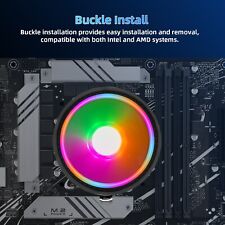 RGB CPU Cooler Heatsink with Rainbow 90mm Fan for Intel LGA 1700/1200/1366/1156 picture