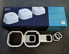 Amazon Eero 6 Dual Band 5000 Sq Mesh Wi-Fi 6 System (3-pack) W/ Wall Plug Mounts picture