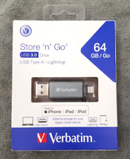 Verbatim Store-N-Go Dual USB 3.0 Flash Drive 64GB Graphite 49301 picture
