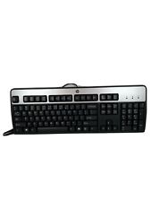 Hewlett Packard KU-0316 Black/Silver USB Wired 104-Key Layout Keyboard Untested picture