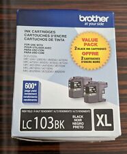 Genuine Brother LC103BK XL Black Ink Cartridges EXP 01/25 2 PACK picture