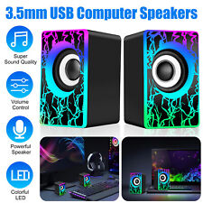 Wired Computer Speakers Subwoofer Stereo Bass Sound 3.5mm USB for Desktop Laptop picture