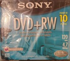 Sony 10 Pack DVD+RW 120 Minutes 4.7 GB Compact Discs w/ Jewel Cases **WORN BOX** picture