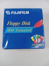 Fujifilm Floppy Disk 2HD IBM 3.5” Color Formatted Disks 10 Pack Sealed picture