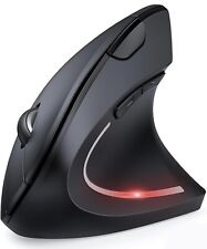 Left Handed Mouse, Wireless 2.4G USB Left Hand Ergonomic Vertical Mouse Black picture