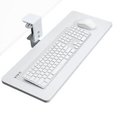 VIVO White 25 x 10 inch Clamp-on Rotating Computer Keyboard and Mouse Tray picture