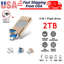 2TB 1TB USB 3.0 Flash Drive Memory Photo Stick for iPhone Samsung Type C 4 IN 1 picture
