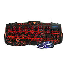 Backlit Crack Gaming Keyboard 3 Color LED Mechanical Feel 19 Keys No Conflict picture