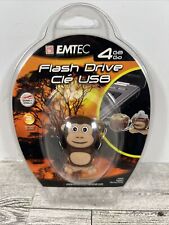 EMTEC 4 GB USB 2.0 FLASH DRIVE NEW UNOPEN SAFARI MONKEY SINGLE PLUG AND PLAY picture