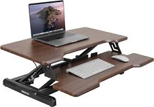 Mount-It Height Adjustable Standing Desk Converter, 30 Inches, Dark Walnut  picture