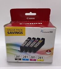 Genuine Canon PIXMA Value Pack Ink Cartridges CLI 281 Black Yellow Cyan Magenta picture