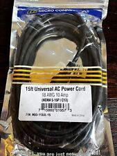 Micro Connectors, Inc. 15 feet Universal AC Power Cord UL Approved M05-113UL-15 picture