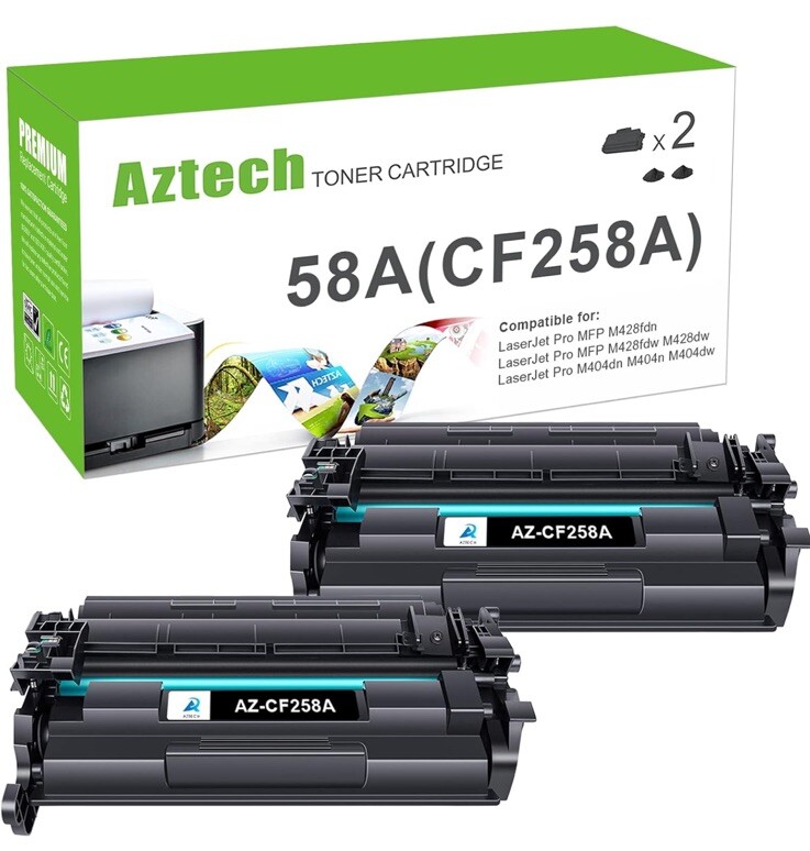 Aztech Compatible Toner Cartridge Replacement for HP, M404 M428  (Black 2-Pack)