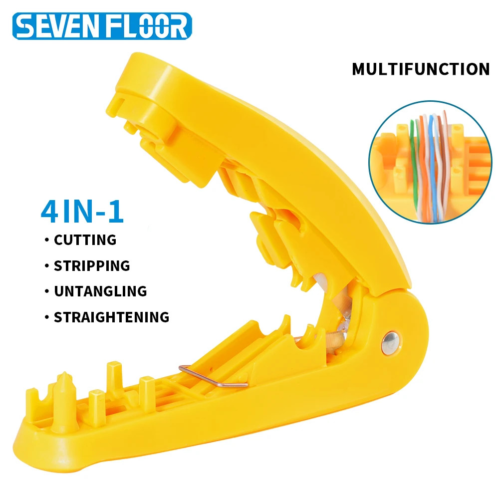 4 in 1 RJ45 Network Tool Stripping Cutting Combing Straight for Cat5e Cat6 Cable