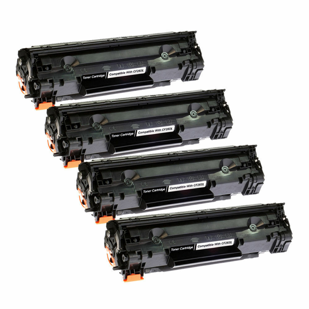 4PK CF283X 83X BK Toner Cartridges Compatible with HP LaserJet Pro M201n M225dn