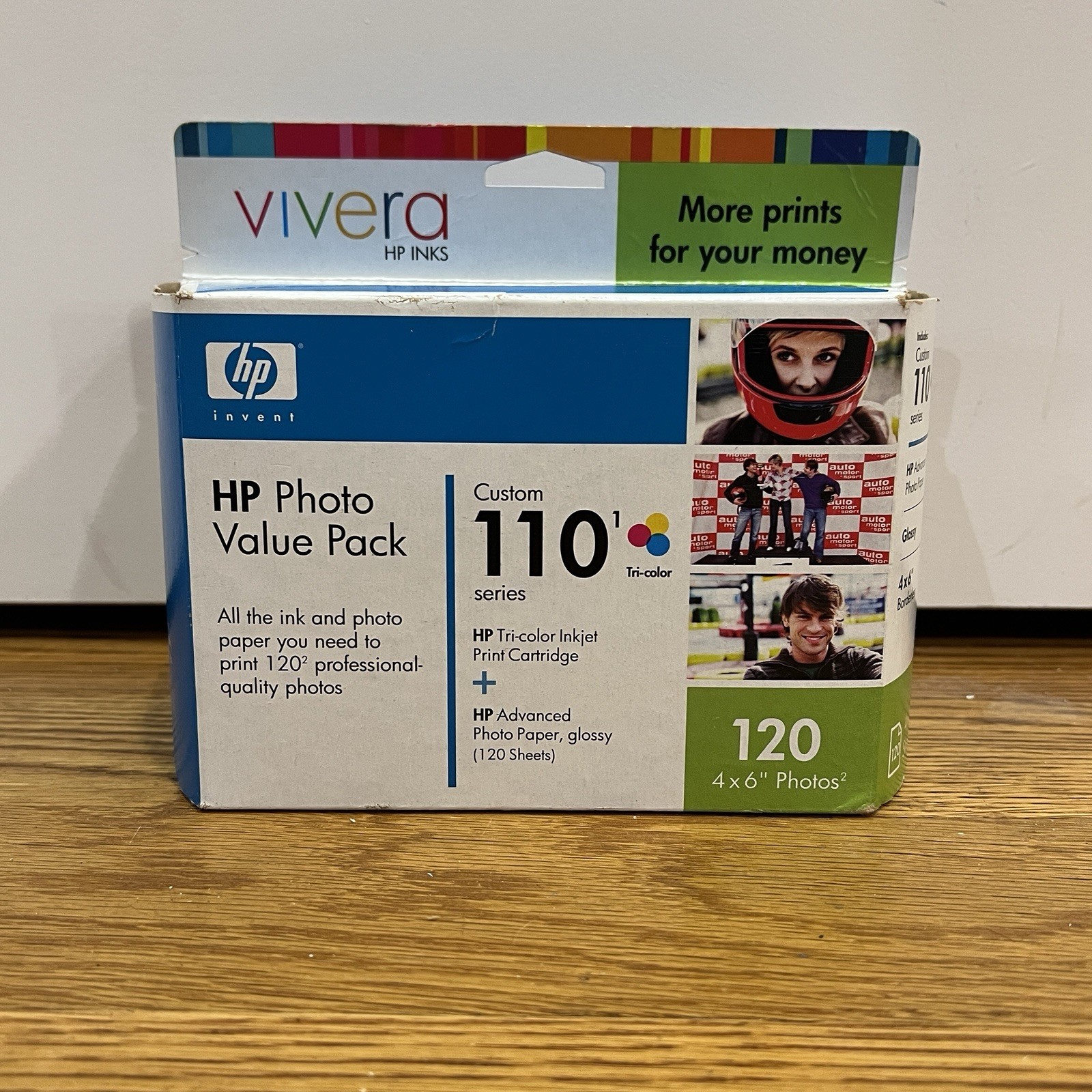 New HP Vivera Photo Value Pack 110 Tri-Color Ink Cartridge & 120 Sheets Exp 2006