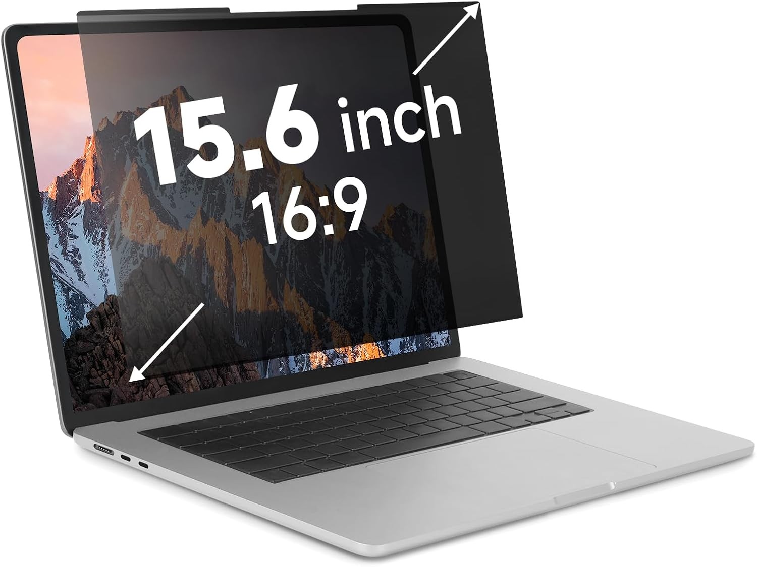 15.6 Inch Nano-Suction Privacy Screen for Laptops, Removable Anti-Glare Protecto