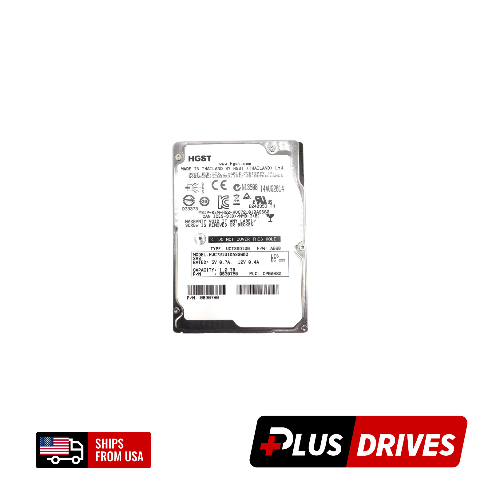 1TB SAS 2.5" HGST C7K1000 HDD 6Gbps 7.2K RPM 64MB Enterprise Server Drive