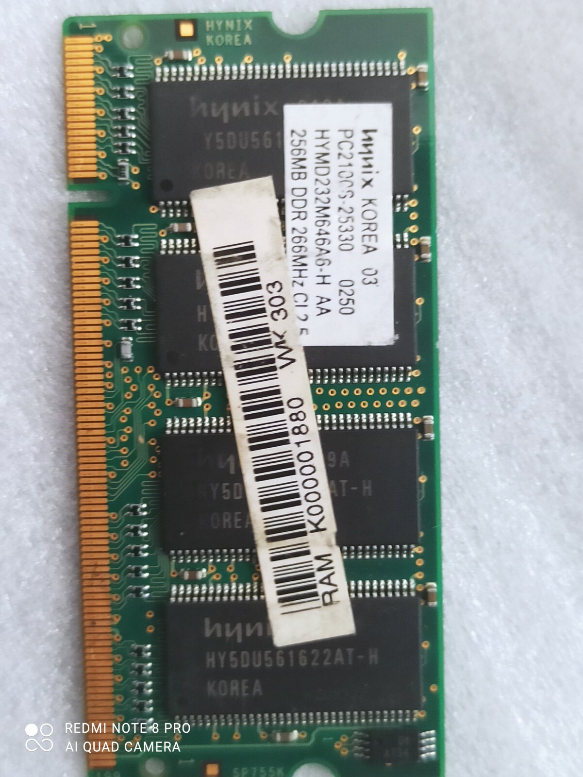 Hynix 256MB PC2100S-25330 HYMD232M646A6-H AA  DDR 266MHz CL25