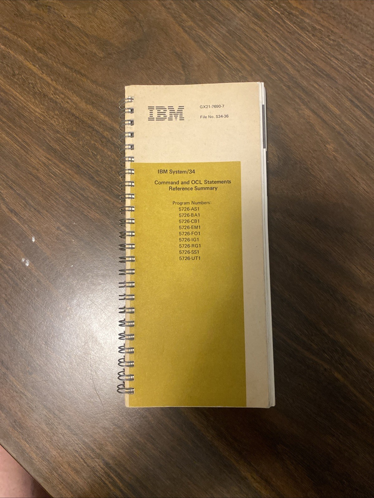 IBM System/34 Command and OCL Statements Reference Summary  1985