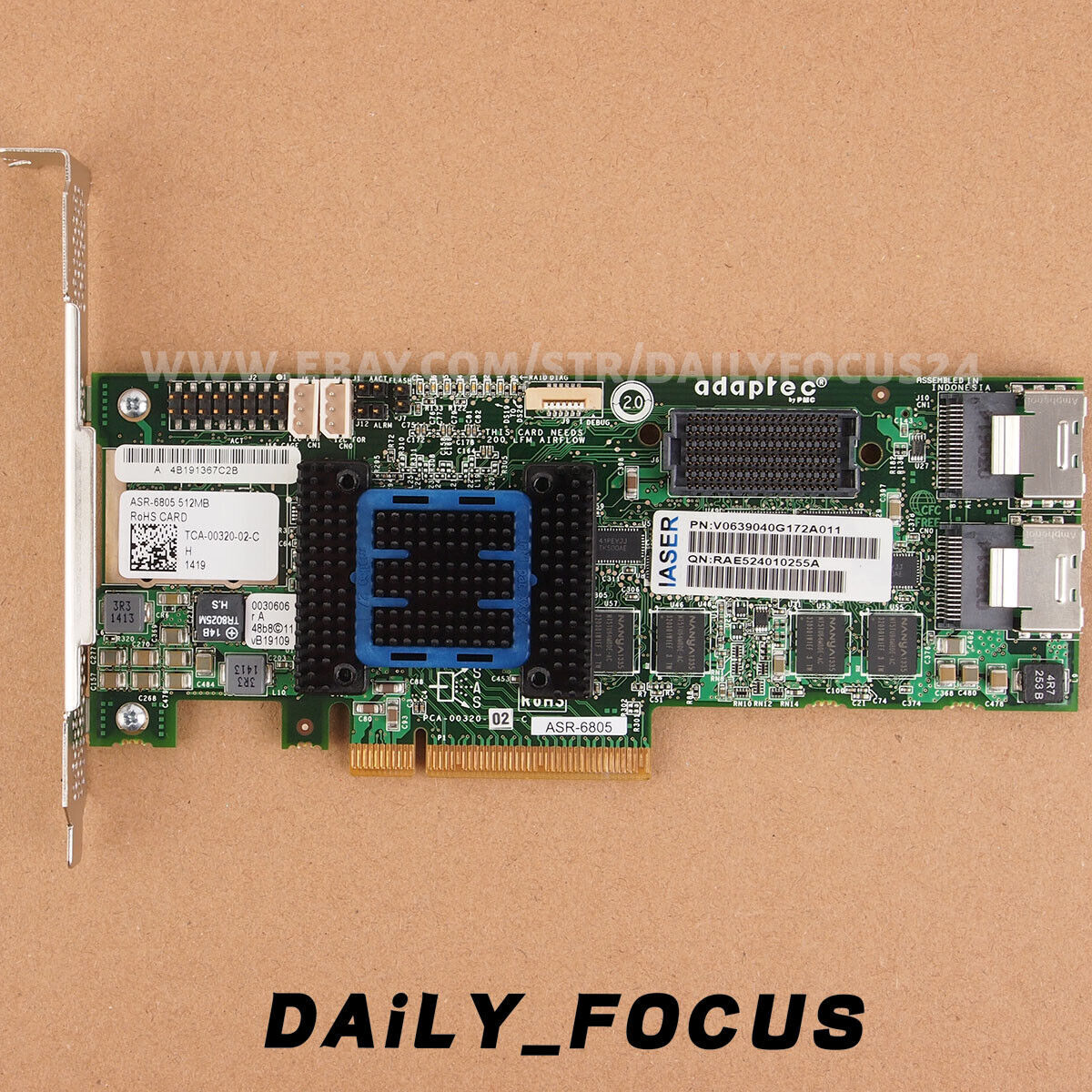 Adaptec ASR-6805 8 port PCIe RAID Controller IT Mode Used