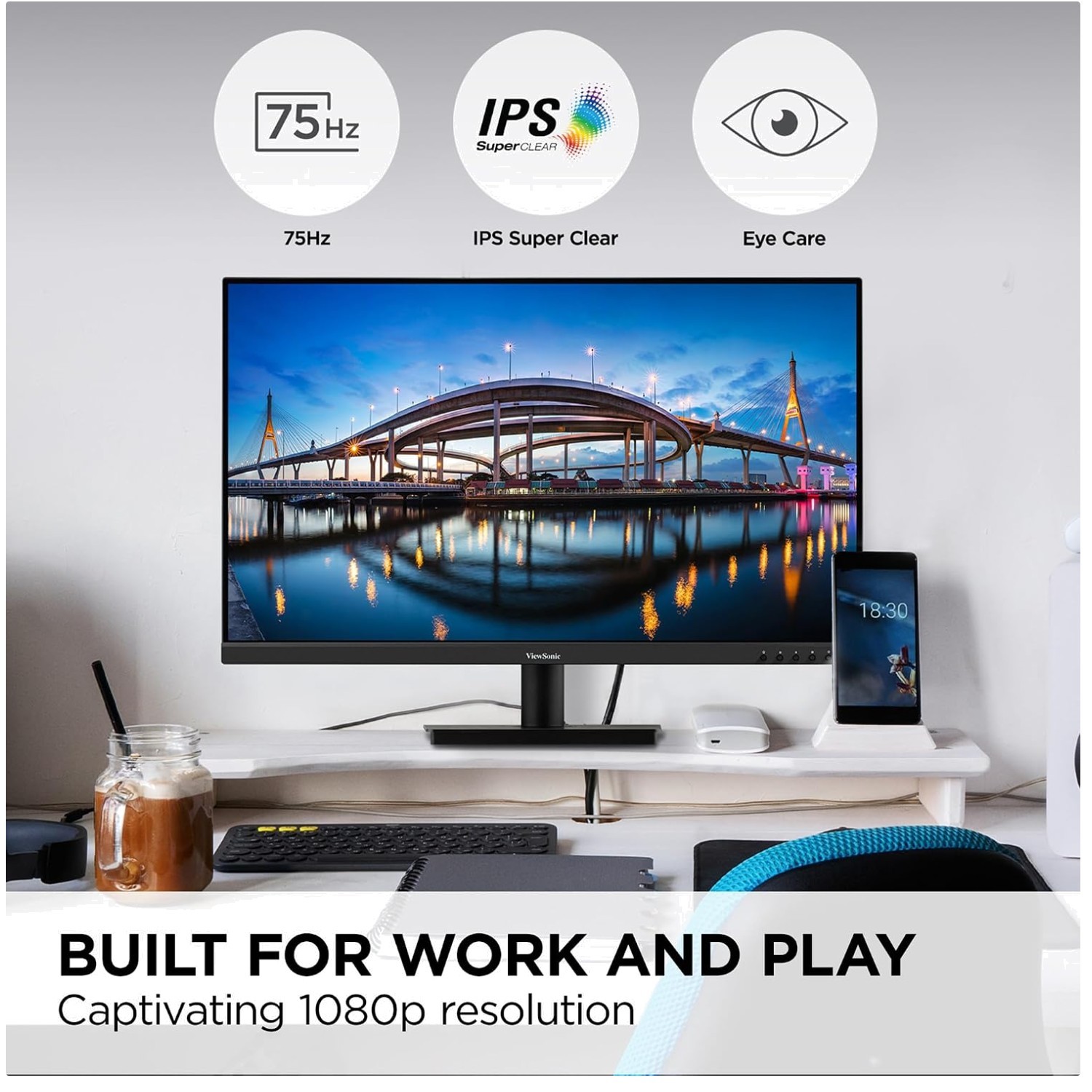32-Inch Frameless Monitor, SuperClear IPS Technology, 75Hz