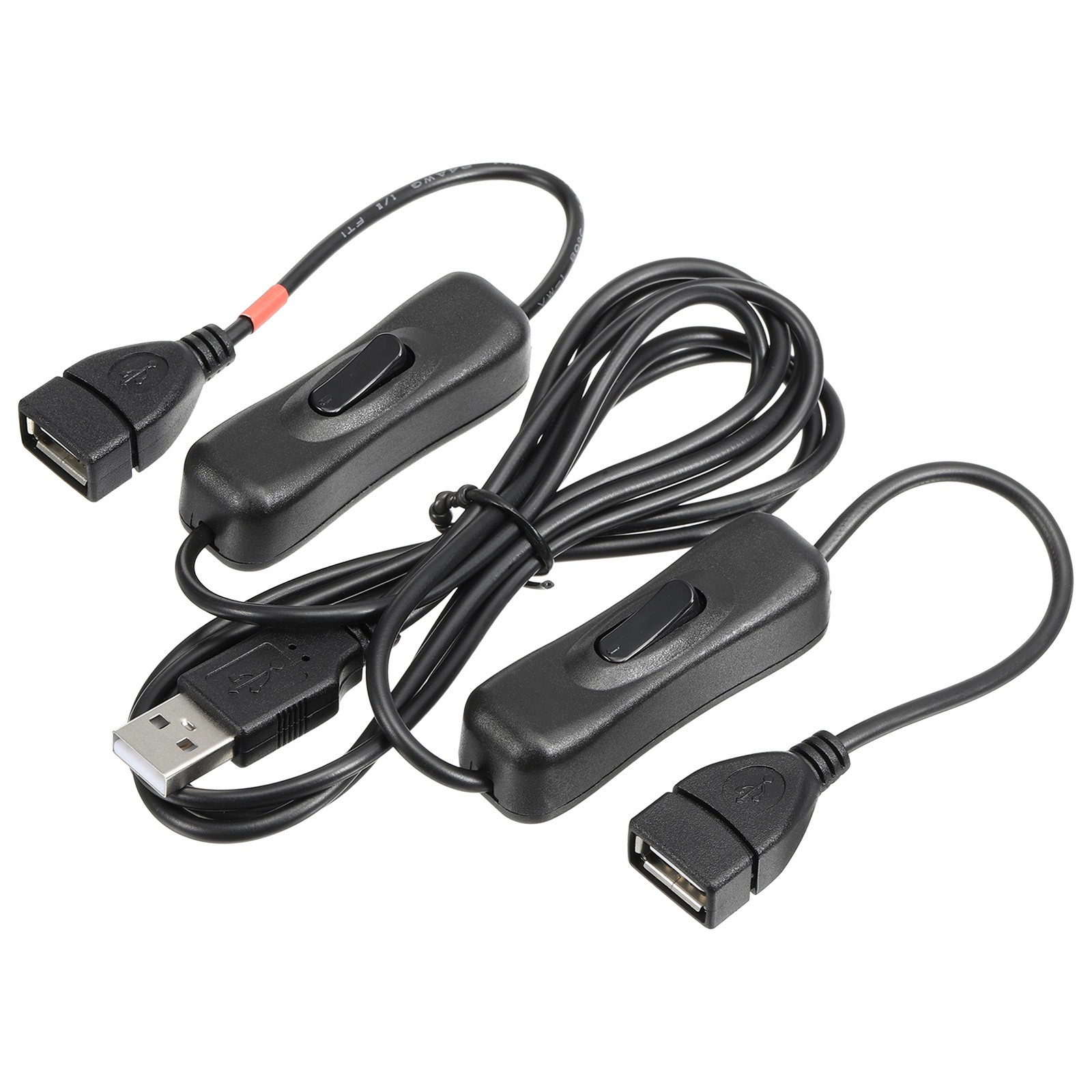 1Pcs USB Extension Cable with ON/Off Switch 1 Meter USB Male to Dual Female