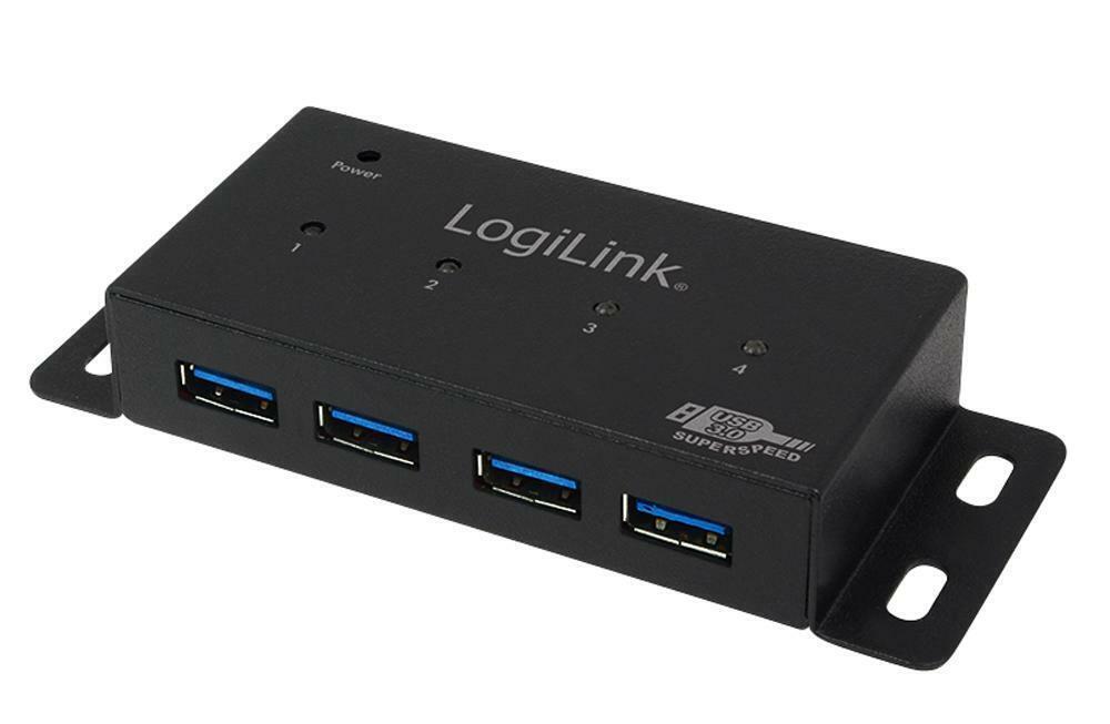 LogiLink UA0149 USB 3.0 HUB 4-Port Metal Enclosure - Black