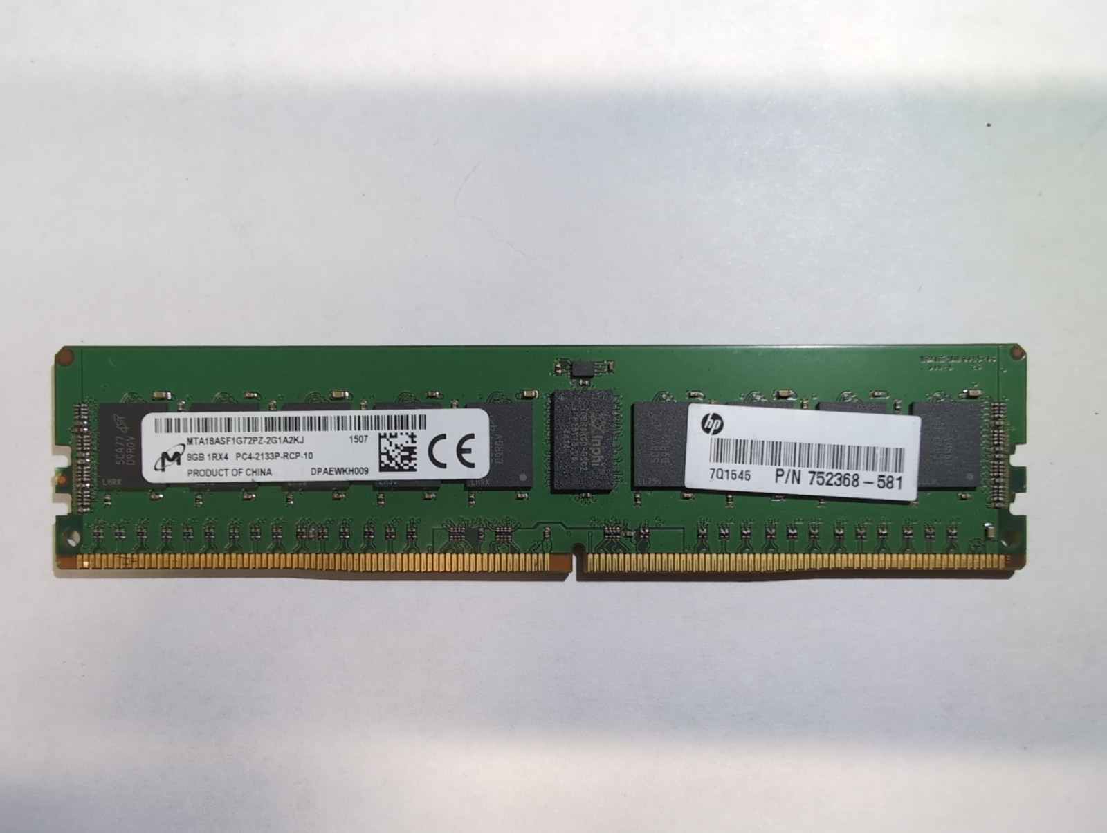 Micron 8GB DDR4 ECC Server RAM 2133MHz PC4-2133P 1Rx4 Single Rank RDIMM Memory