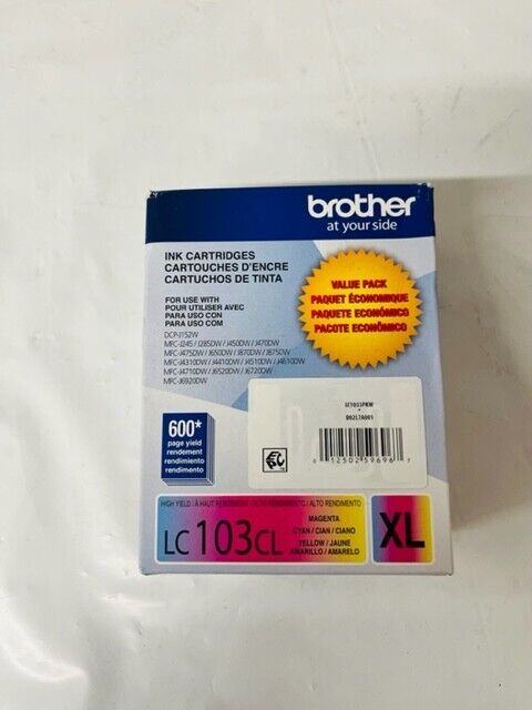 Brother LC203CL XL Magenta, Cyan, & Yellow Ink Cartridges, EXP 07/2026 - NEW