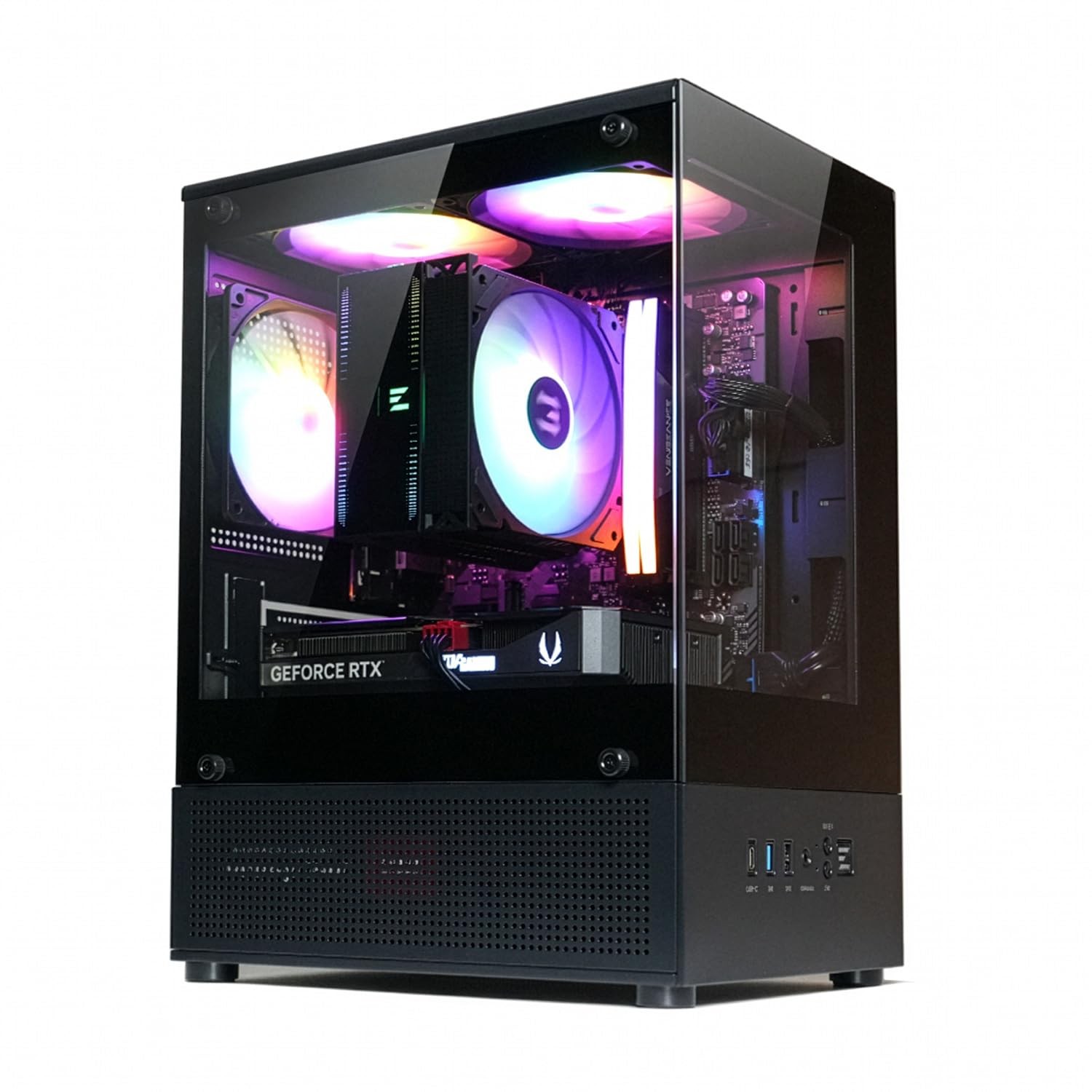 CUBIXG MicroATX MATX Compact Mini Tower Gaming PC Case, Black