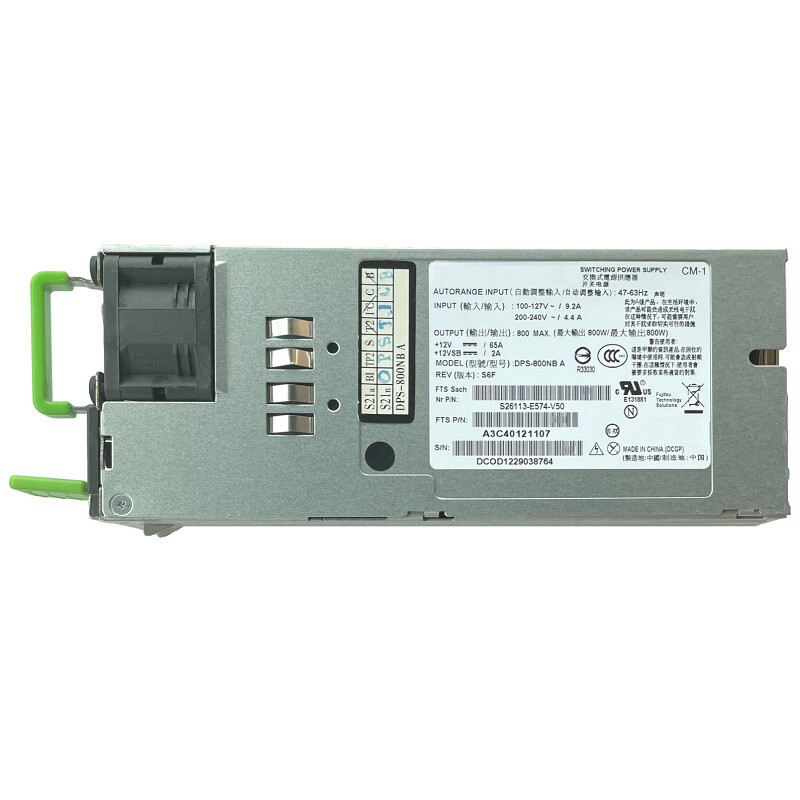 Server Power Supply 800W For Fujitsu RX300 RX200 S7 DPS-800NB A S26113-E574-V50 