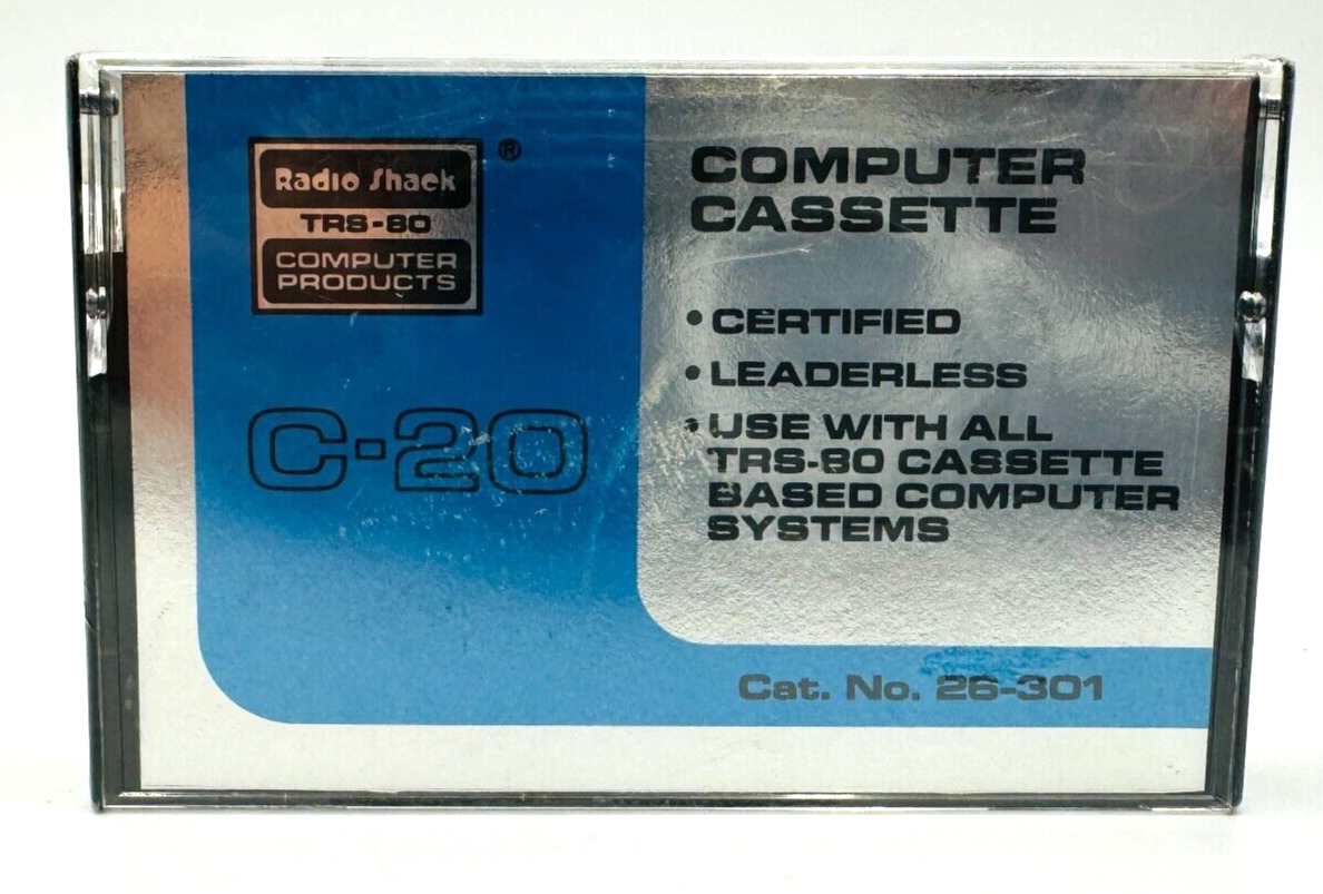 NEW SEALED Radio Shack Computer Cassette C-20 TRS-80 Computer Products 26-301