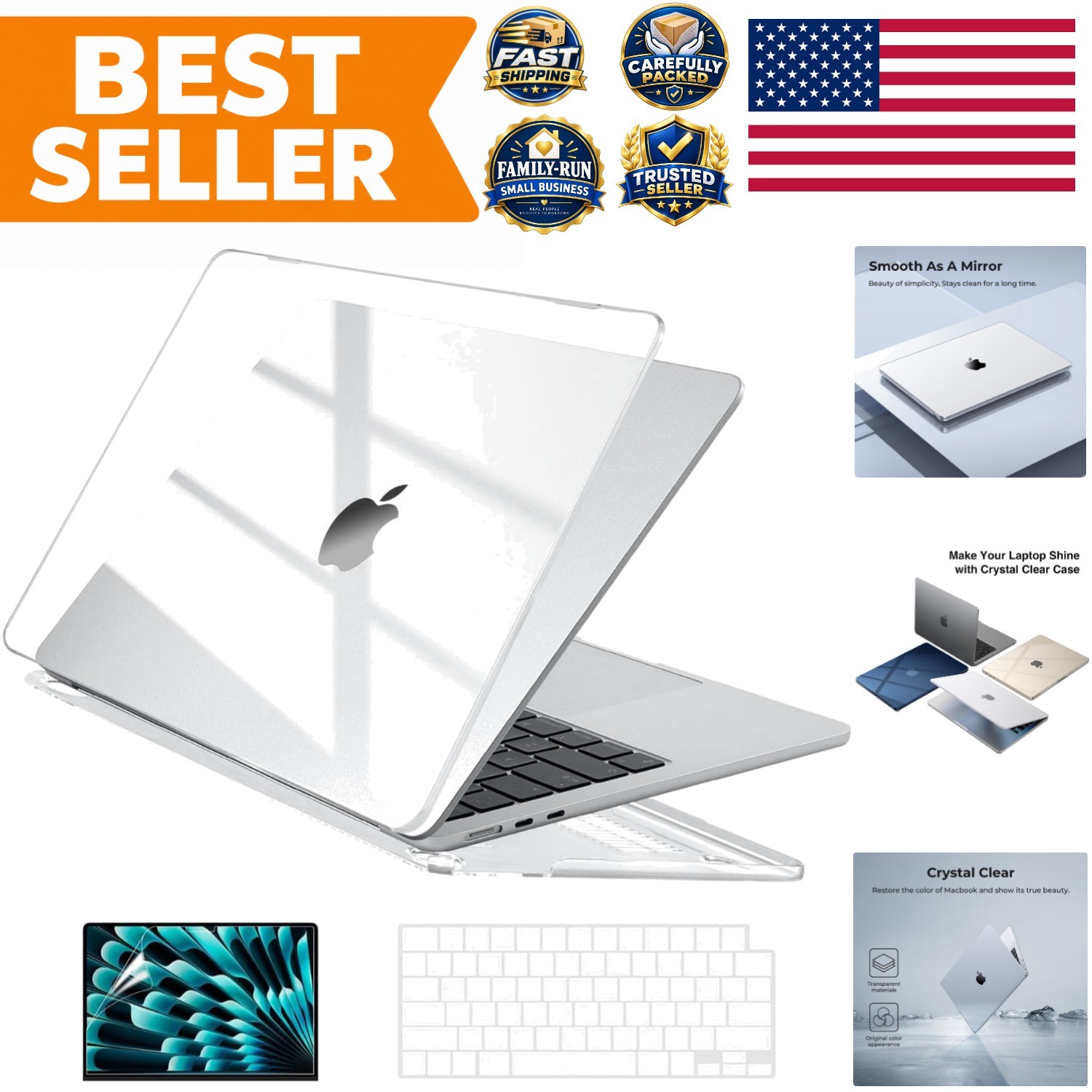 Comprehensive Protection for MacBook Air 15 inch - Crystal Clear Hard Shell Case