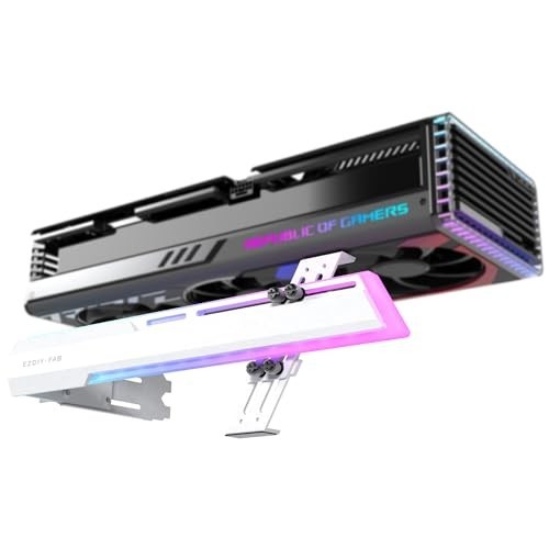 GPU Holder Brace for Graphics Card Support, White, Metal, ARGB Lighting