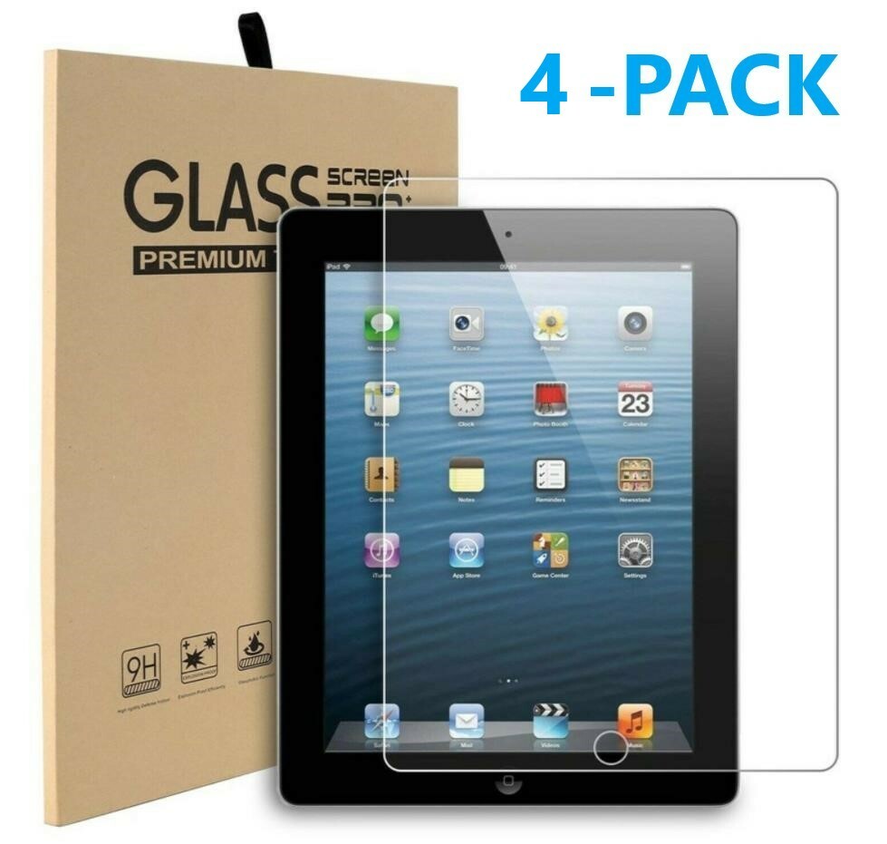 [4 Pack]Tempered GLASS Screen Protector for Apple iPad 5th 6th Air Air 2 9.7inch