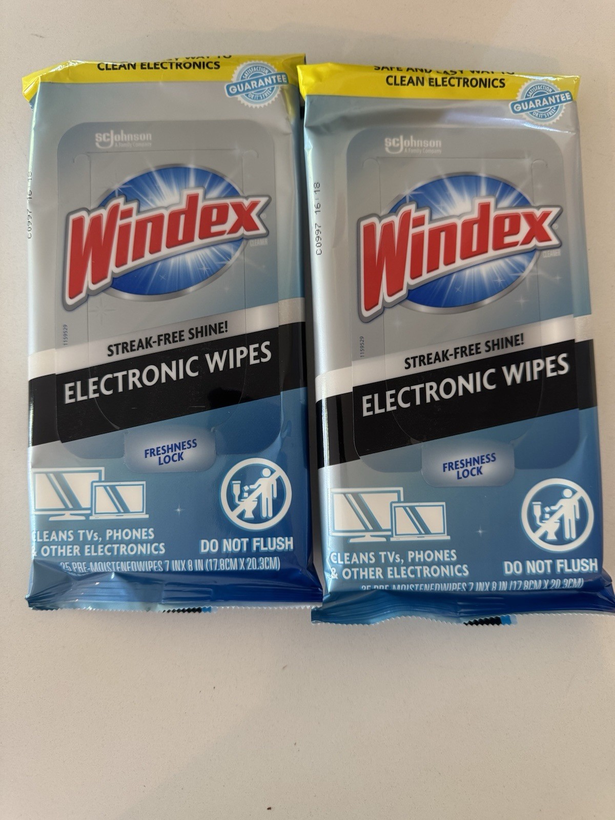 Windex Electronic Cleaning Wipes, Pre-Moistened Screen Wipes 2 Packs Of 25
