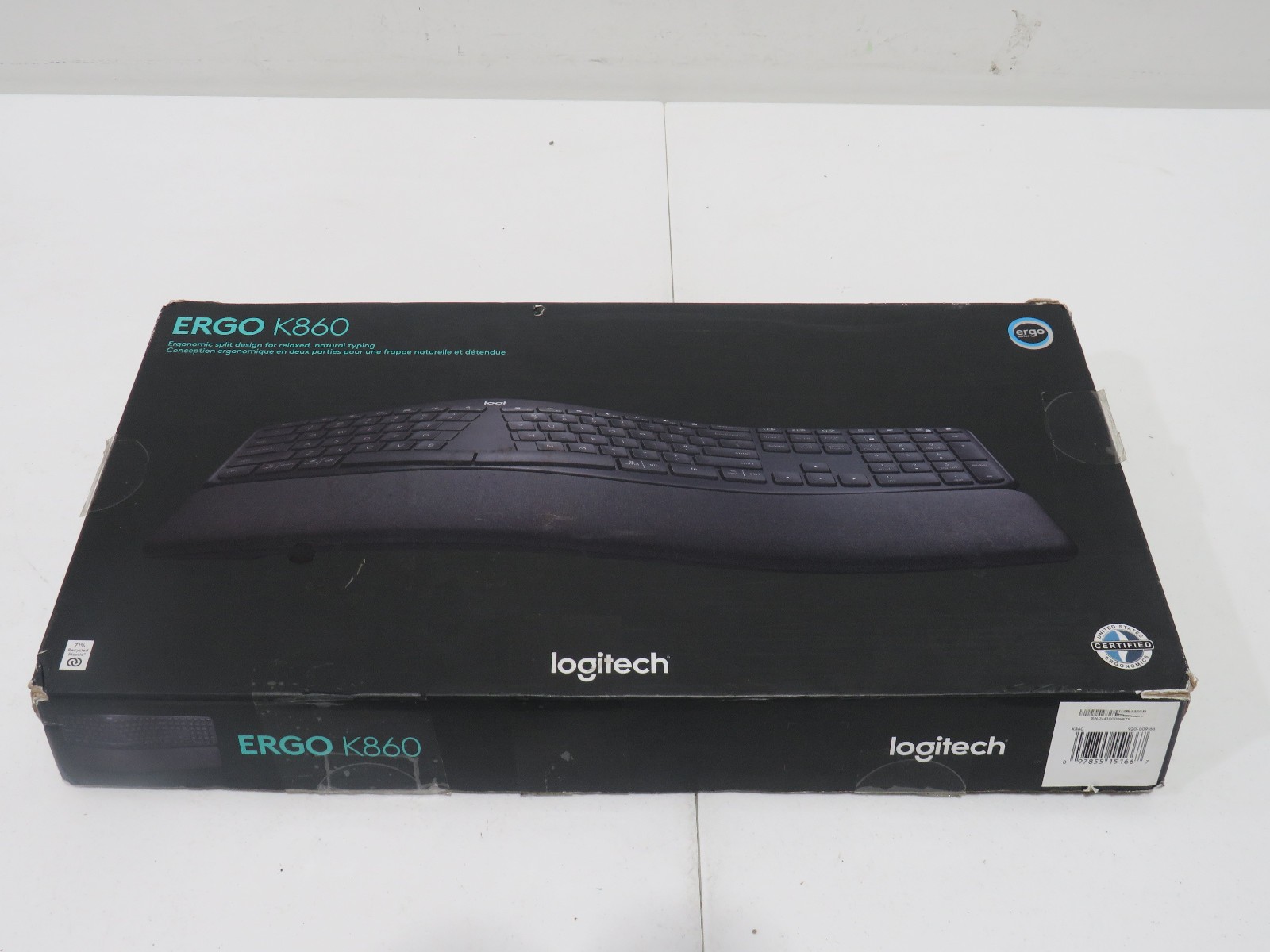 Logitech ERGO K860 Full size Wireless Split Keyboard W Palm Rest