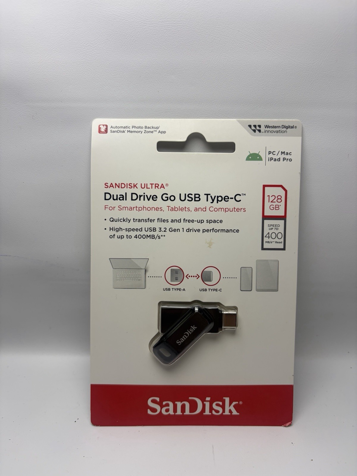 Sandisk Ultra Dual 128GB Drive Go USB Type-C Flash Drive, Brand New, Sealed