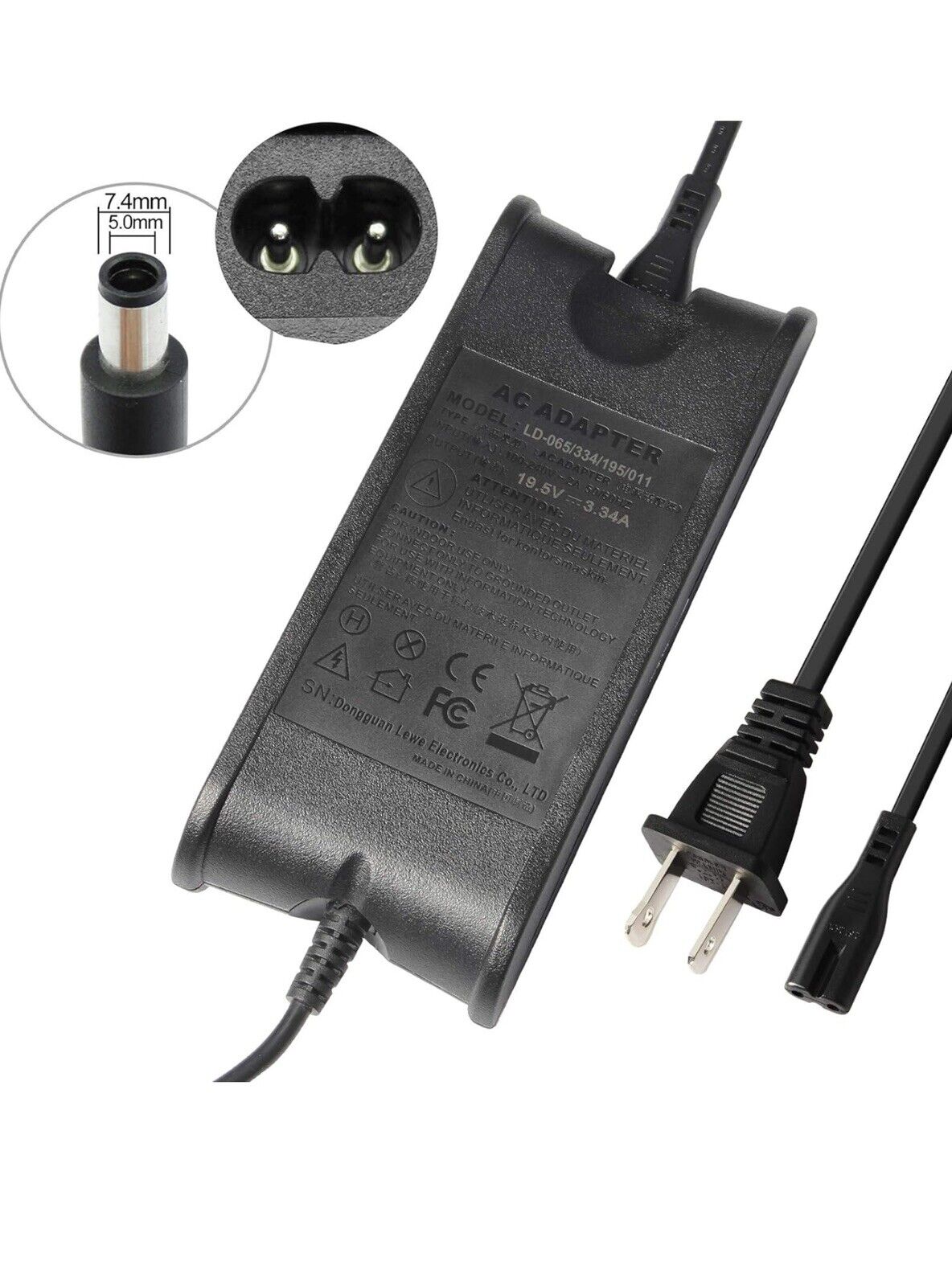 REPLACEMENT AC ADAPTER FOR DELL 19.5V 3.34A LD-065/334/195/011   (FREE SHIPPING)