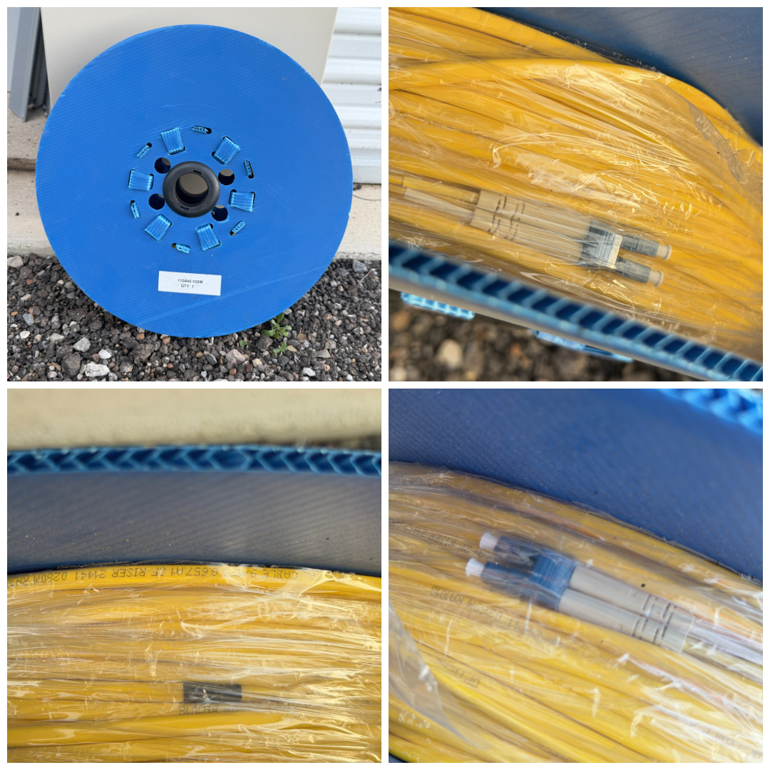 Single Mode Fiber Optic Cable LC LC 106M 348FT Yellow 2-Fiber G.657.A1