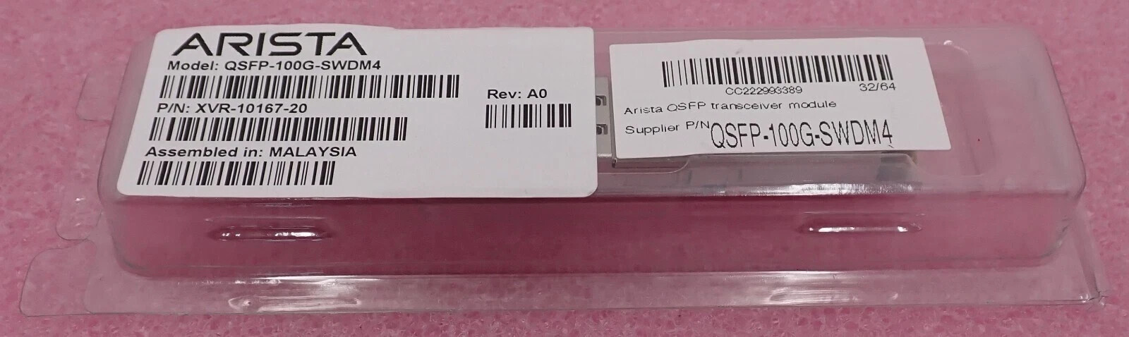 NEW Arista 100Gbps MMF 100m QSFP Transceiver Module QSFP-100G-SWDM4 XVR-10167-20