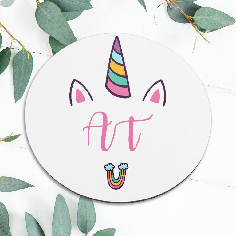 Personalized Custom Name Unicorn Mouse Pad Mat Office Desk Table Accessory Gift