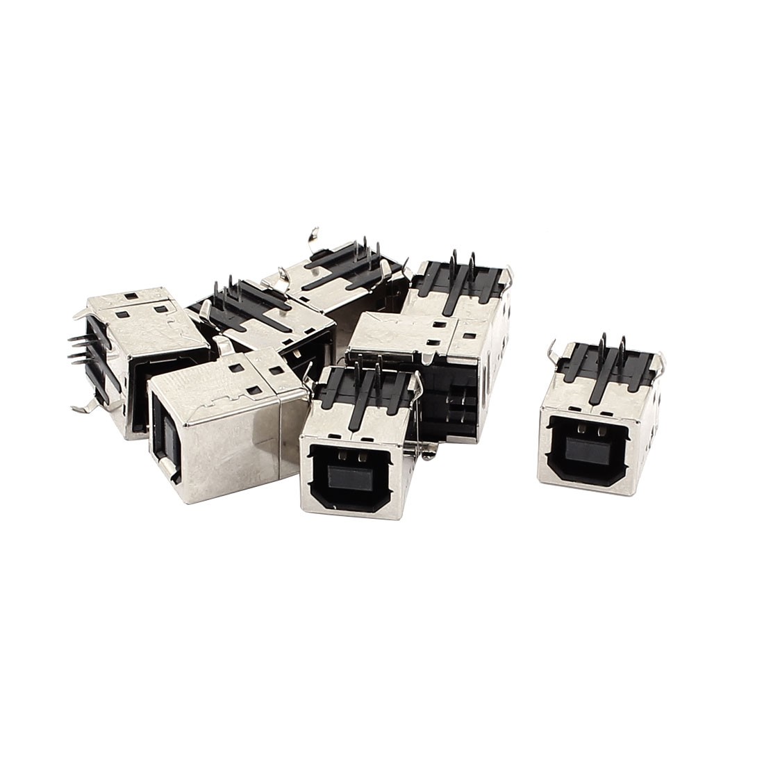 PCB Mount USB 2.0 Type-B Port 4-Pin Female Straight Jack Printer Adapter 8pcs