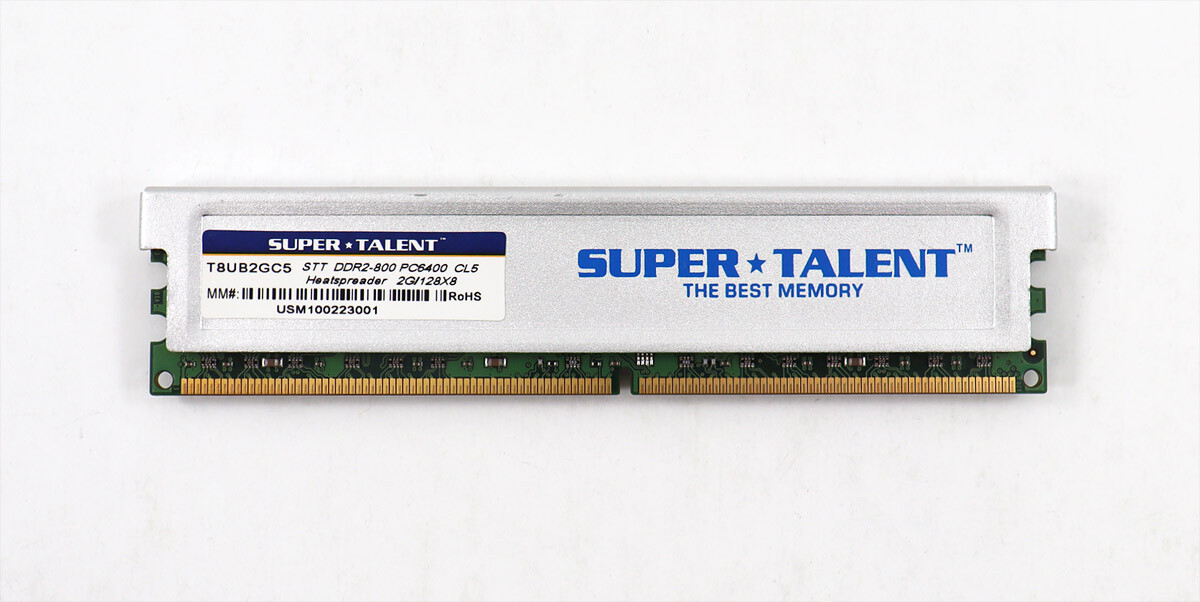 Super Talent 2GB DDR2-800 PC6400 CL5 Desktop DIMM Memory - T8UB2GC5 - RAM