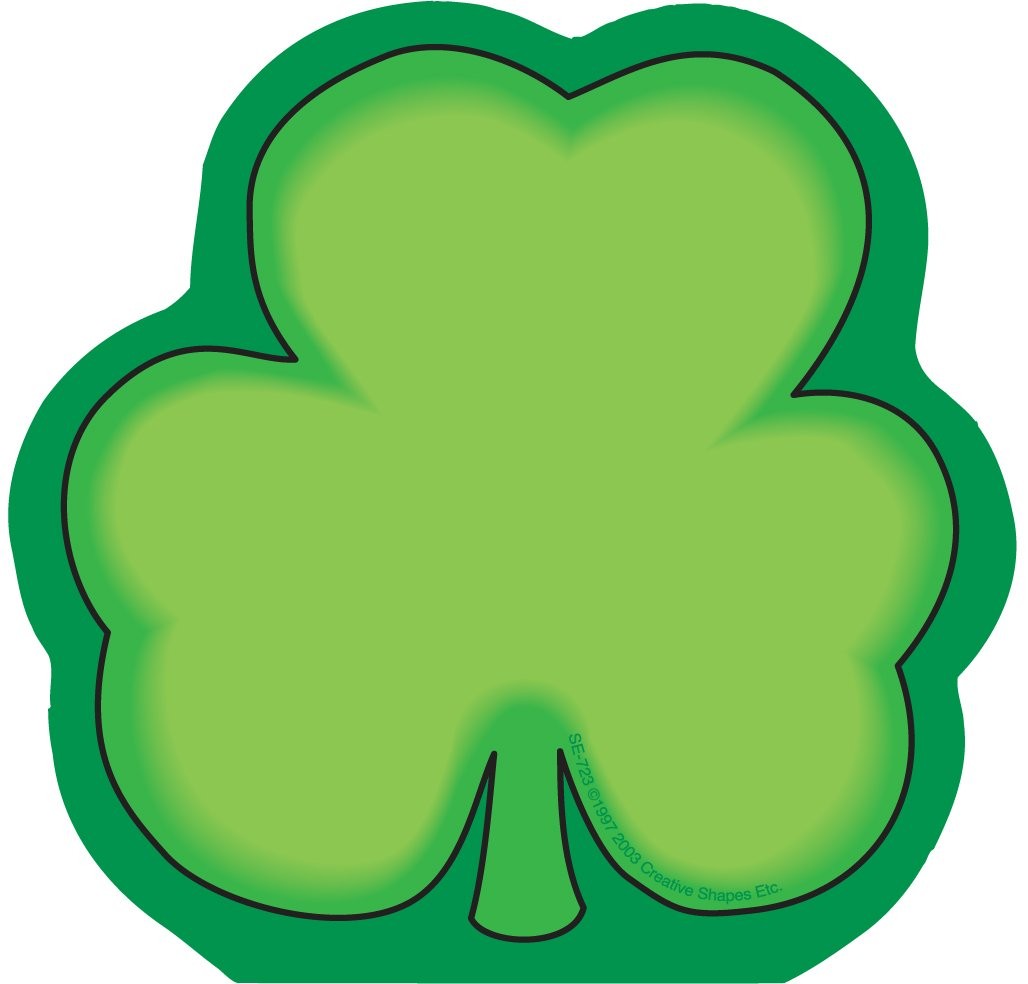 SHAPES ETC. Shamrock Mini Notepad, 3" x 3", 35 sheets in the x Green 